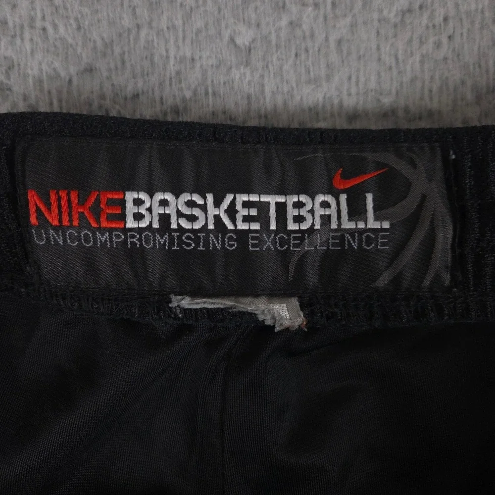 VINTAGE Nike Shorts Mens L Black Mesh Basketball Baggy Swoosh Logo WorkoutY2K